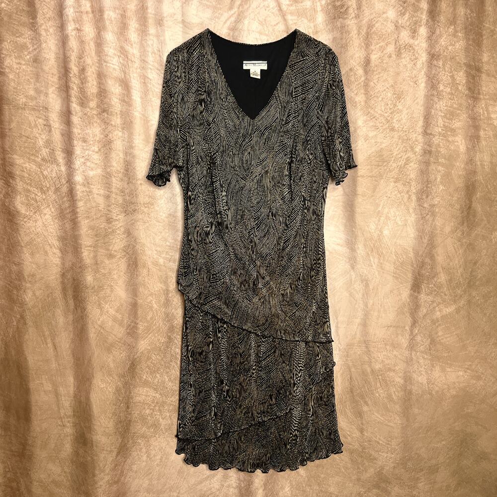 Vintage 90s Anna Maxwell Layered Ruffled Tiered Maxi Dress Whimsigoth Grunge